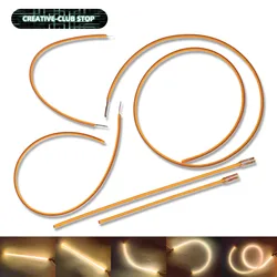 Électrodes dans le même sens LED, filament souple, blanc chaud, diodes de lampe décoratives, DC3V, 25mm, 80mm, 110mm, 128mm, 190mm, 352mm