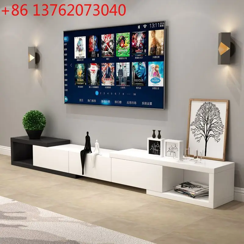 TV cabinet coffee table combination modern simple small apartment living room cabinet telescopic simple light luxury