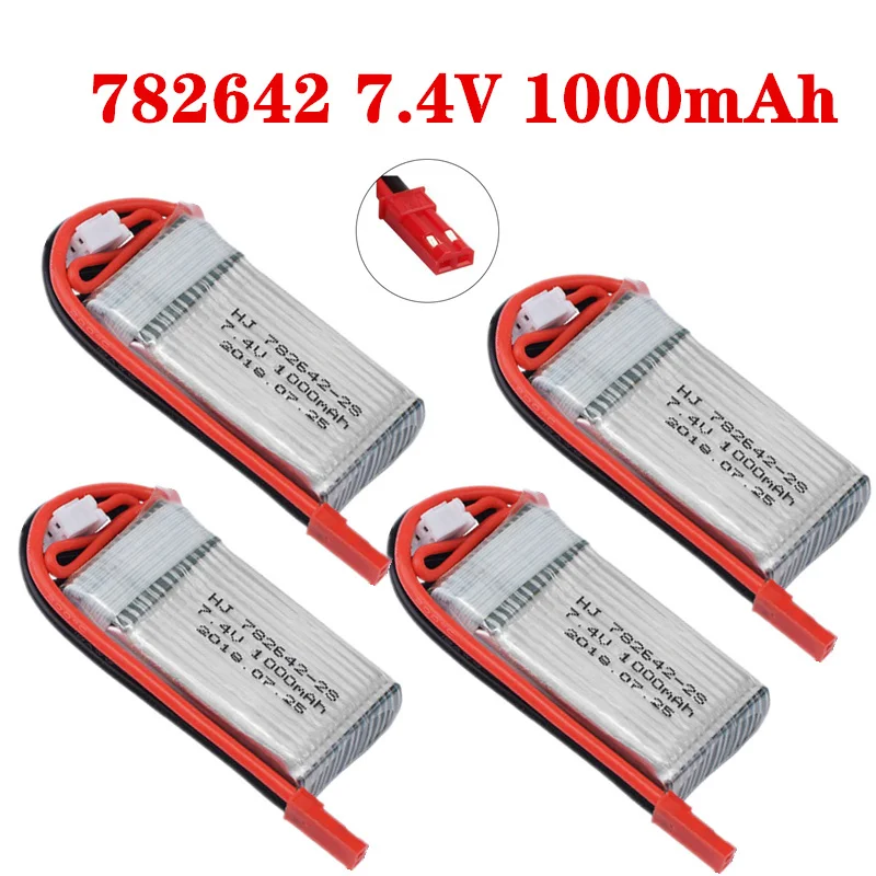 7.4v 1000mah Lipo Battery For Mjxrc X600 Upgrade 2s 1000mah 25c Lipo Battery For Toys Remote Control Rechargeable 7.4V Battery