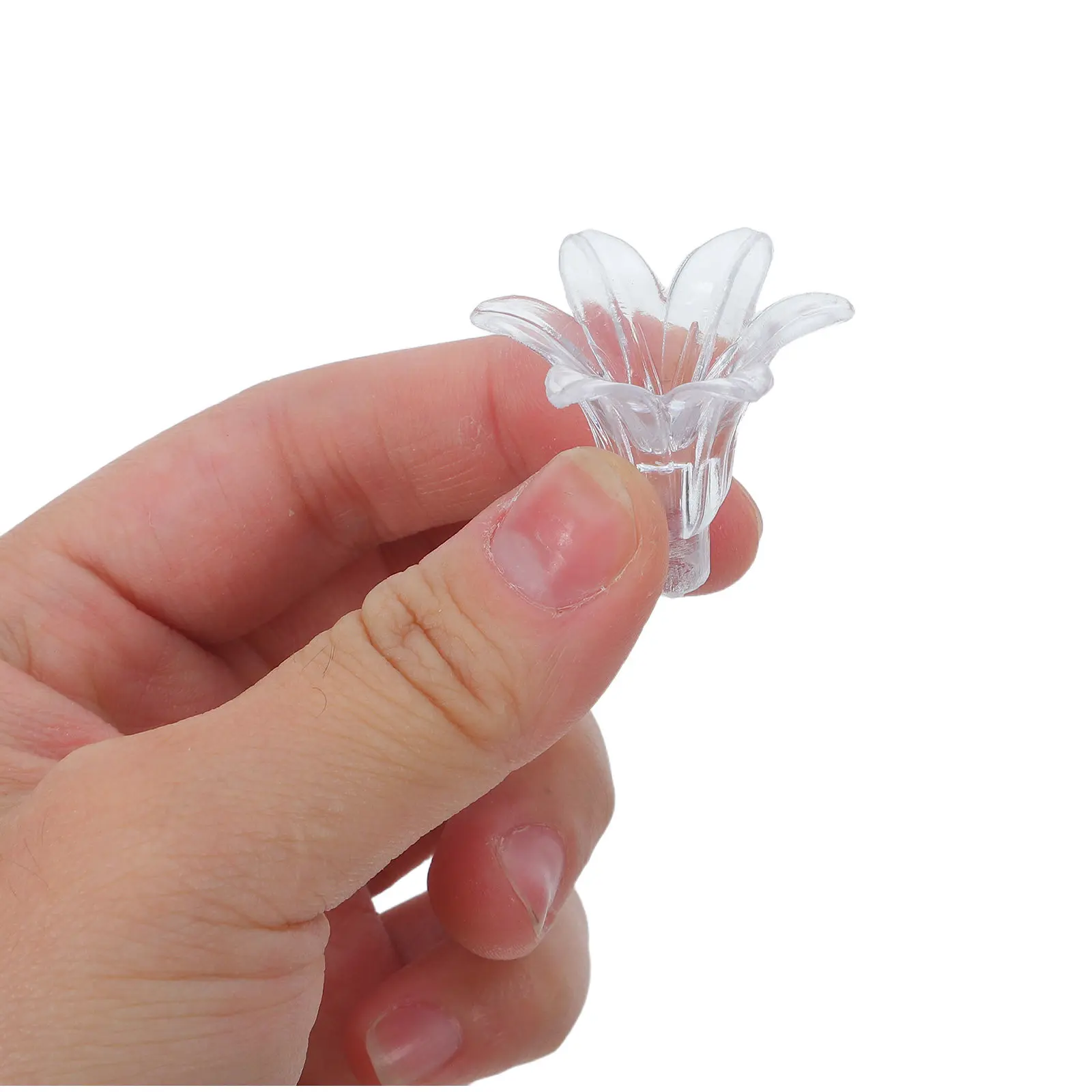 100Pcs Outdoor Lamp Shades Clear Plastic Floral Lamp Covers for 5Mm LED String Lights Patio Garden Party Lighting