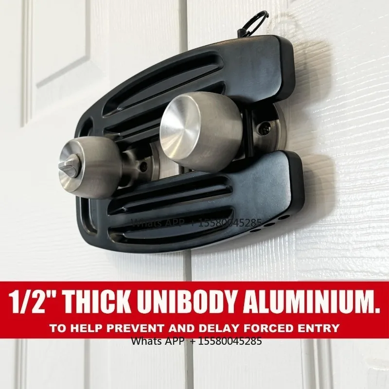 1. Integrated Aluminum Dual Door Barrier Lock, Adjustable Anti-Kick Double Door Household Security Latch
