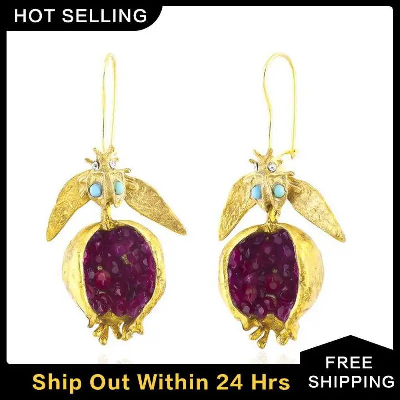 Ear Hook Earrings Stylish And Trendy Fashionable Unique Pomegranate Earrings For Women Cross-border Jewelry Women's Fashion