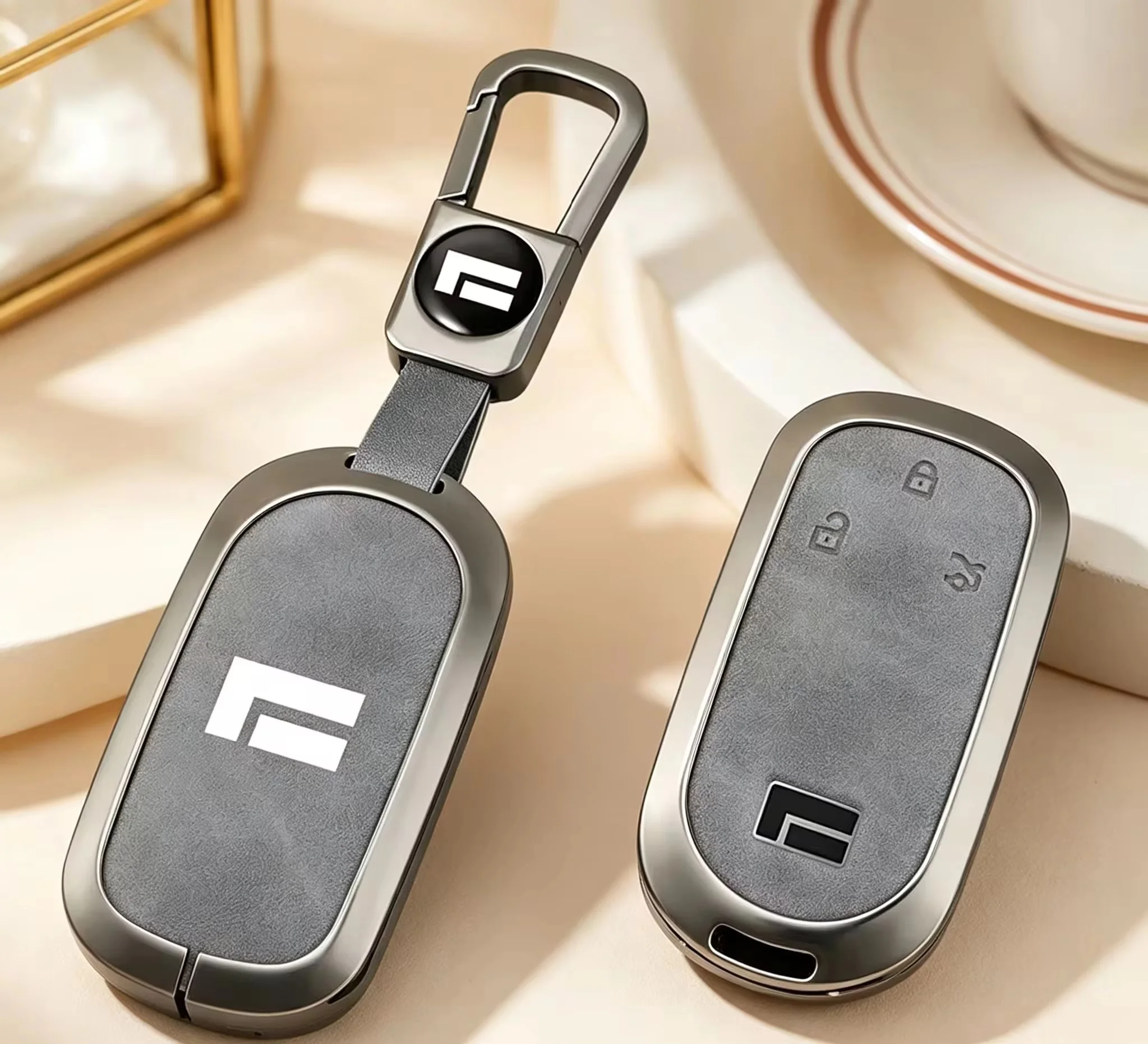 Zinc alloy car key protection case set, For the Polestones ROX 01 2023-2025 Jishi interior accessory of the car key chain