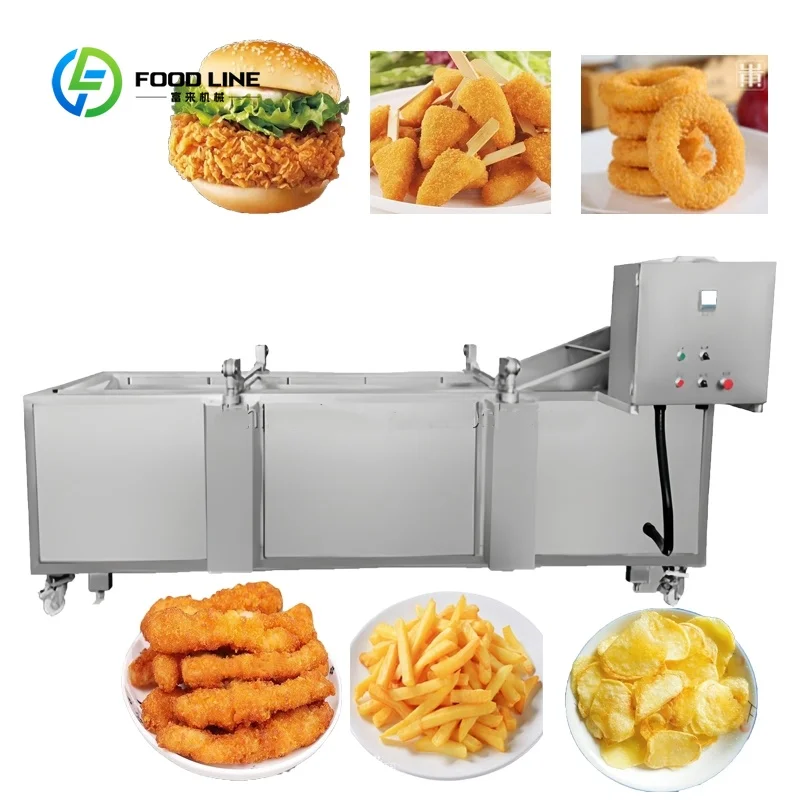 Customized Continuous Industrial Frying Machine for Potato Chips French Fries and Fried Snack Food Production