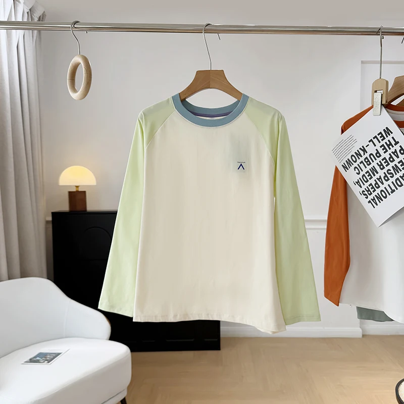 Dopamine 2026 Spring New Style Long Sleeve Couple Casual T-shirt Quick Dry Breathable Loose Fit Polyester round Neck Top