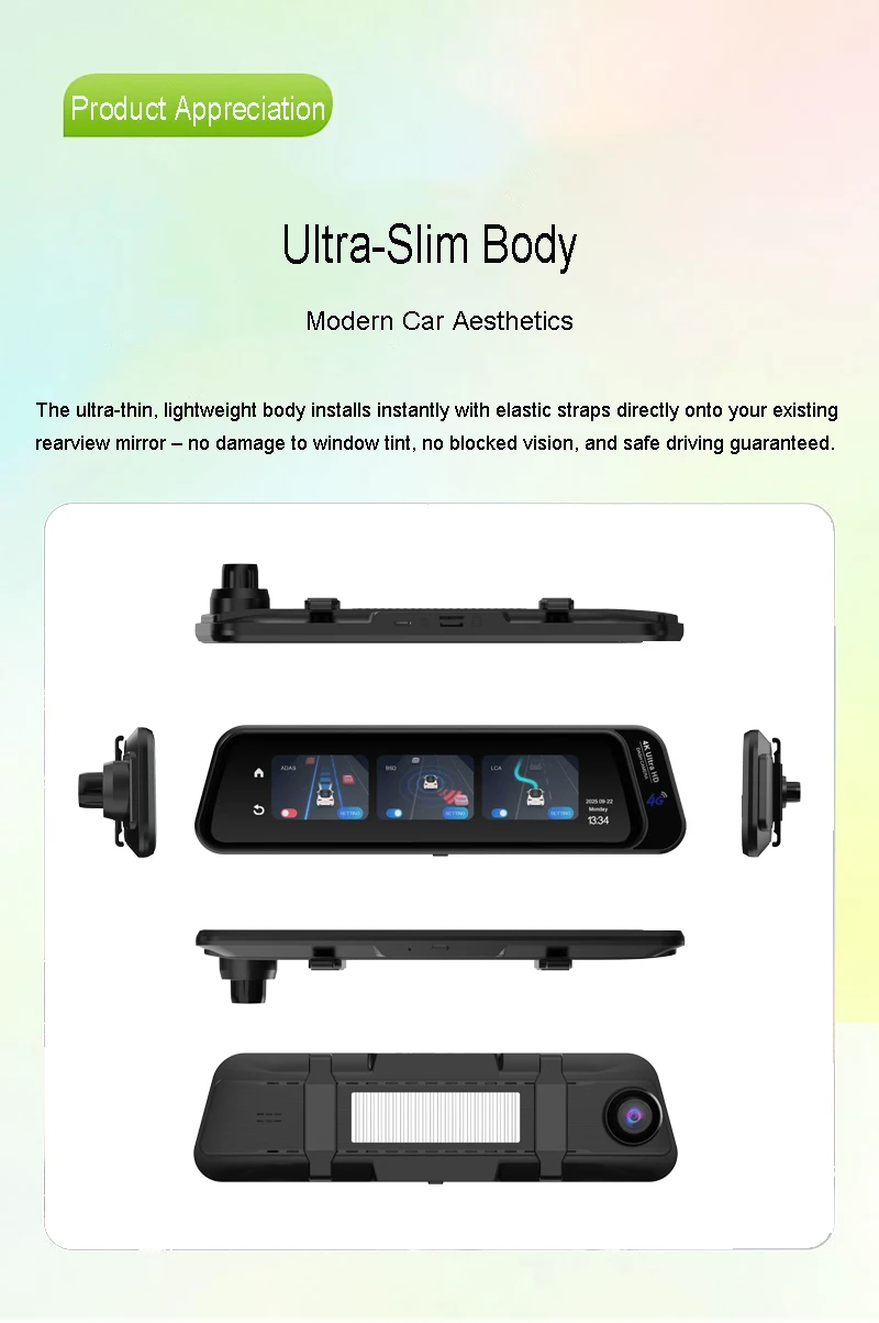 4G 4K Stream Dashcam 2CH ADAS Sentry GPS RemoteSnap Totwinkel-Überwachung 24H Parküberwachung Zeitraffer Nachtsicht App Bewegungssensor G-Sensor Loop-Aufnahme – Detail 21