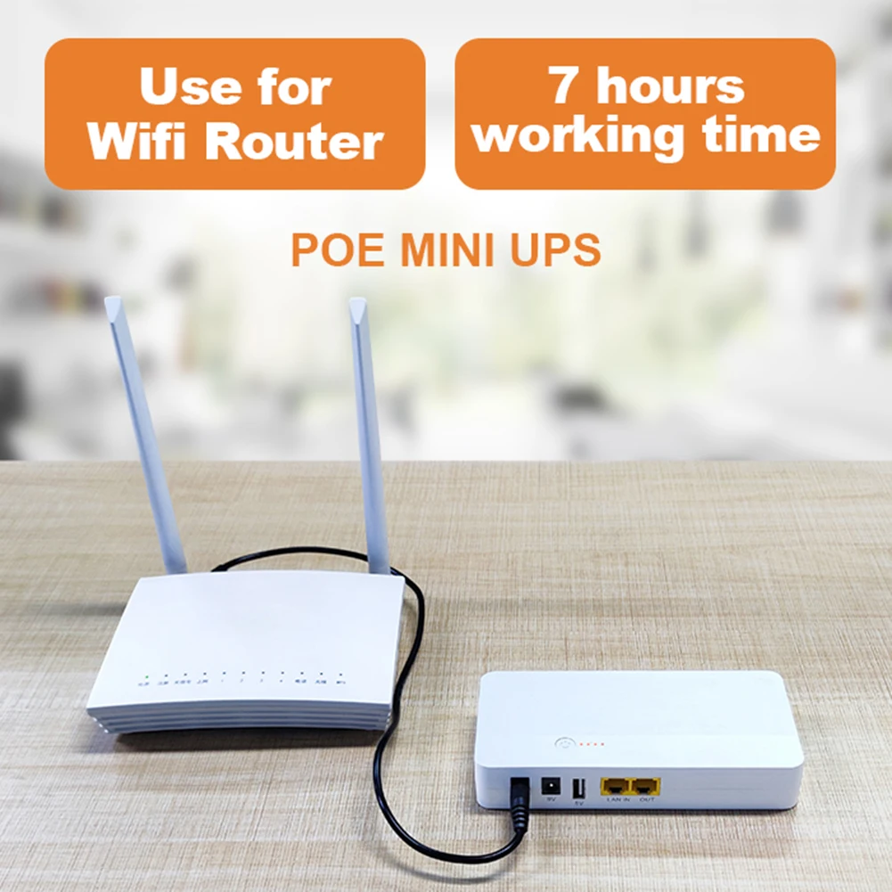 Compact UPS 8000mAh Backup Battery with Multiple DC Outputs 24V 48V 12V 9V 5V for Network and Security Equipment
