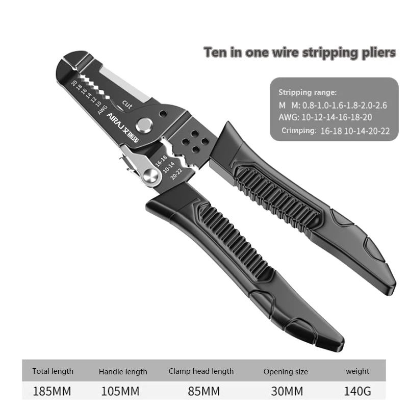 متعددة الوظائف المهنية سلك كهربائي أداة كابل سلك متجرد القاطع المكشكش التلقائي العقص تجريد ذو طيات