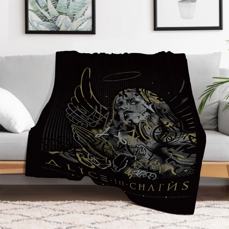 

Rock Band Alice In Chains Blanket Bed Blankets & Throws Furry Winter Bedspread the Knee Sofa Warm Baby Bedspreads Camping Fleece