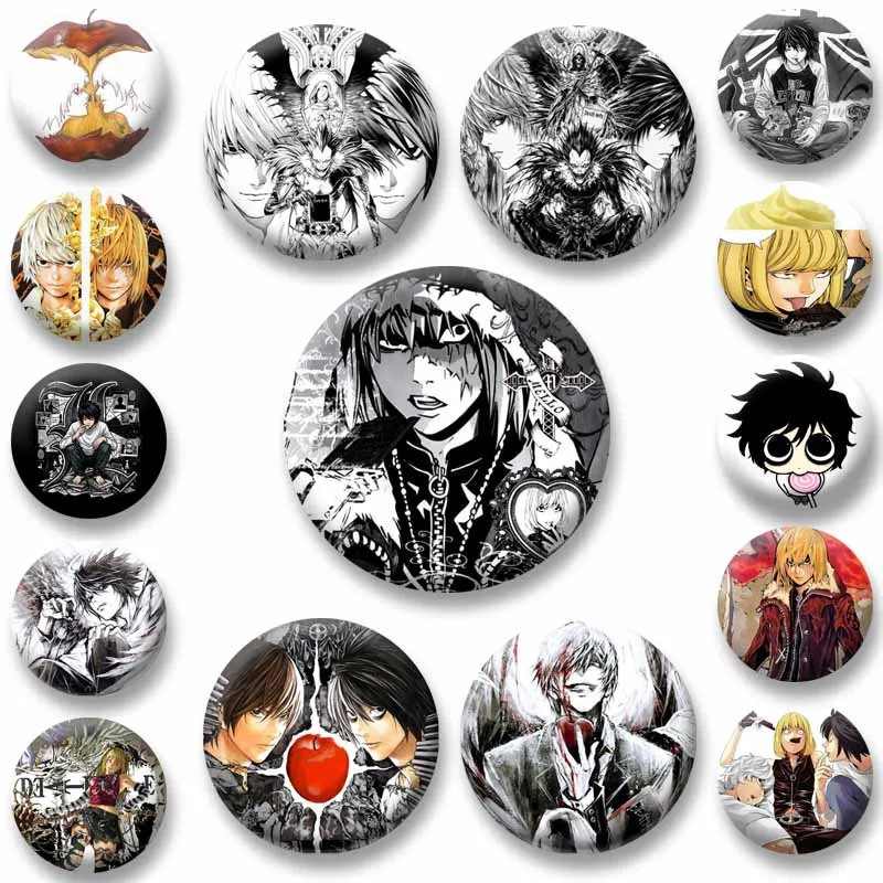 Anime DEATH NOTE Soft Button Pins Cartoon Role Playing Badges Round Brooches on Bag Hat Jewelry Friends Souvenir Nijigen Gifts