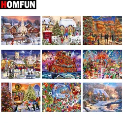 HOMFUN 5D Diamond Pattern Rhinestone Needlework Diy Diamond Painting Cross Stitch 