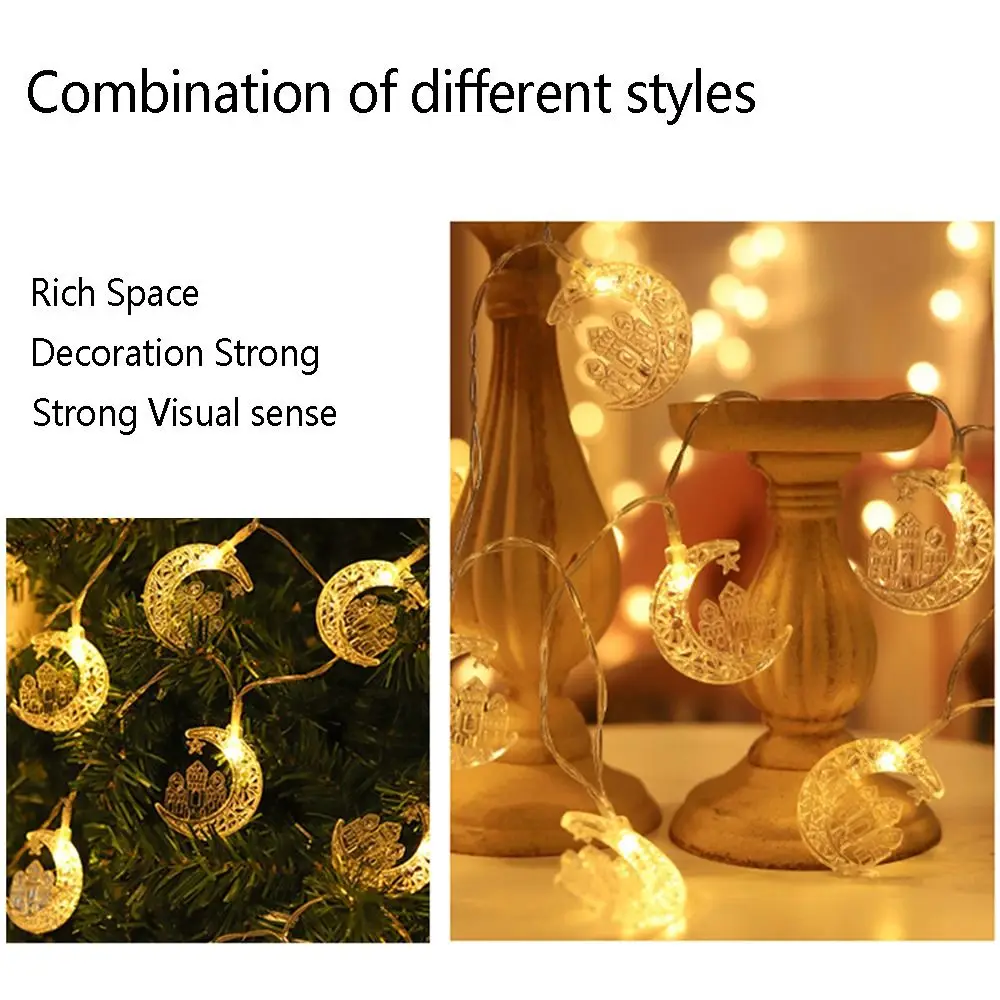 Lâmpada led quente com lua e castelo design para eid ramadan mubarak ramadan