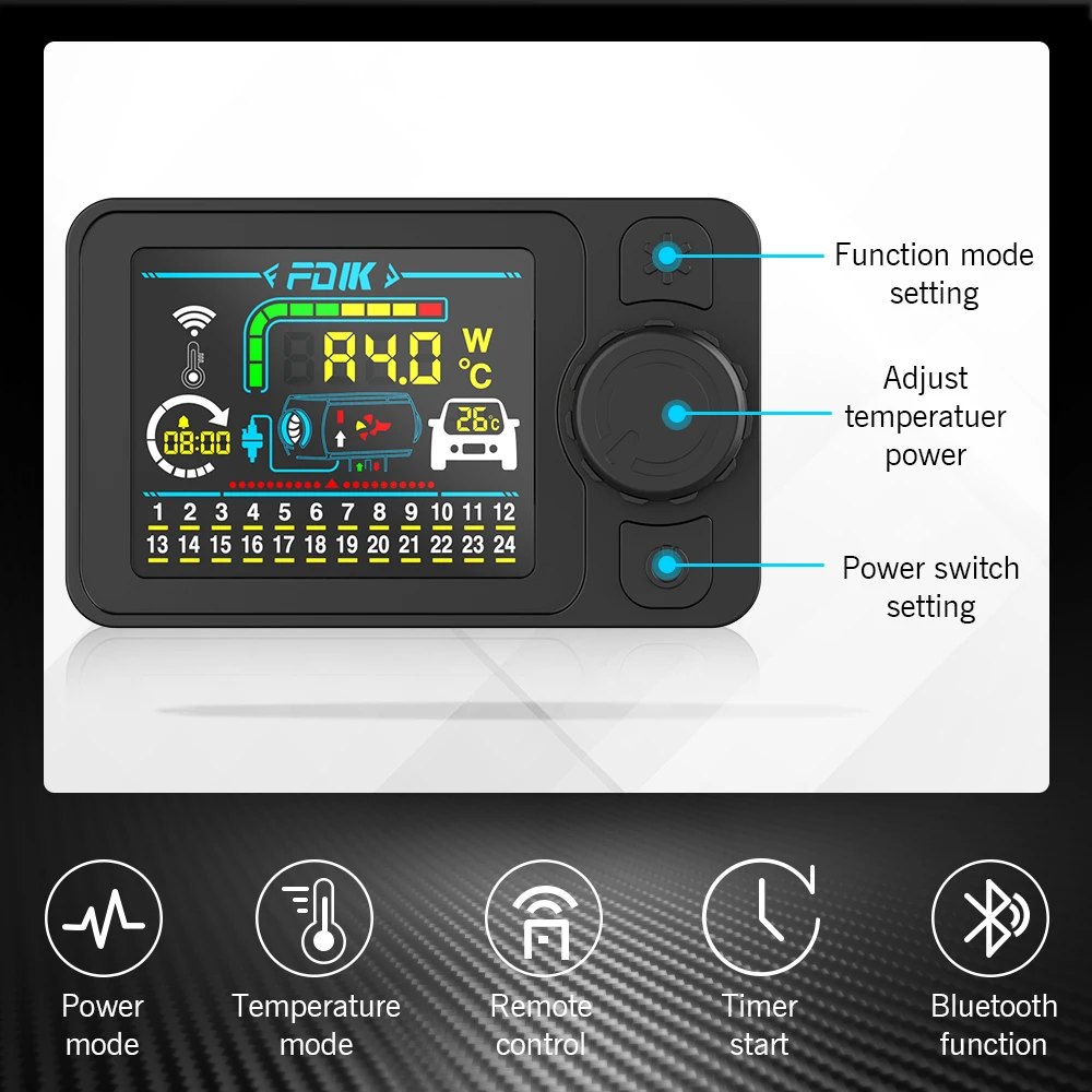 FDIK 5kw سخان الديزل الهوائي 12 فولت 24 فولت مع تطبيق بلوتوث غلاف من الألومنيوم سخان التوقف لسيارة حافلة شاحنة قارب RV #2