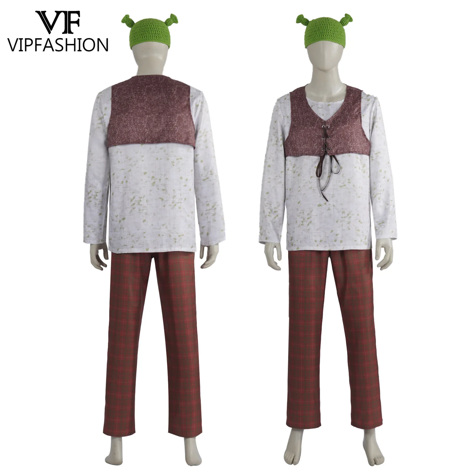 

VIP FASHION Хэллоуин Монстр Косплей Костюм Аниме Фильм Вечеринка Наряд Праздничный Костюм Мужская Рубашка Брюки Комплект и Зеленая Шляпа