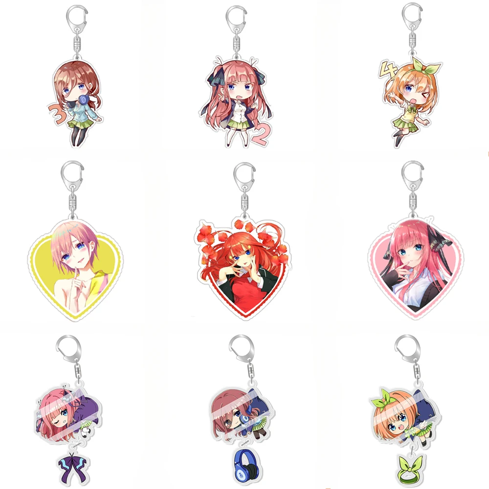 

The Quintessential Quintuplets Nakano Miku Keychains Nino Pendants Ichika Keyring Yotsuba Itsuki Bag Decorations Accessories