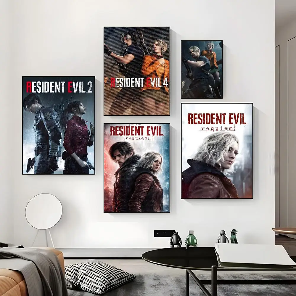 R-Resident Evil Game Poster Paper Print Home Living Room Bedroom Entrance Bar Cafe Art Painting Decoration