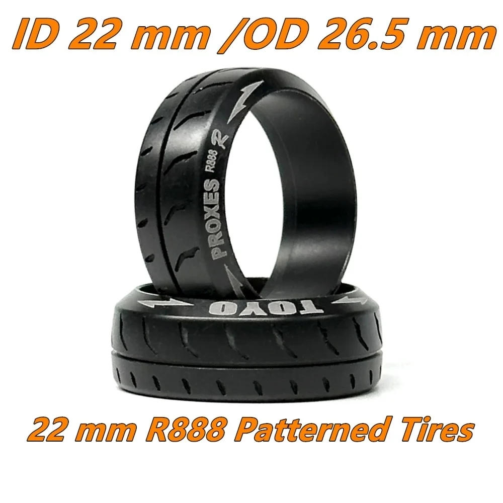 MURC 1/24 22MM R888 Simulation Drifting Tires 2PCS (ID 22MM/OD 26.5mm)