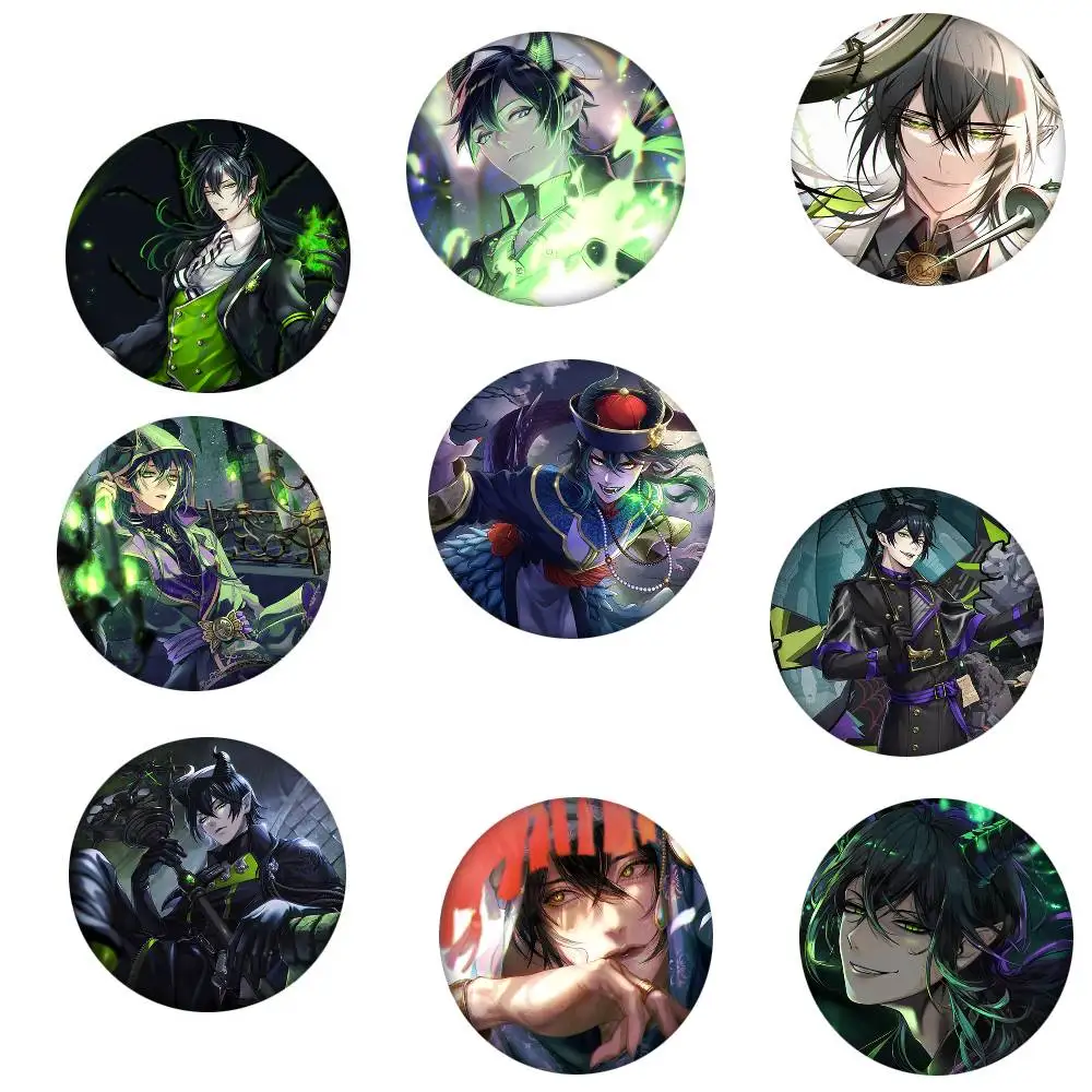 Pin Redondo de Anime T-Twisted Wonderland Malleus Draconia, Insignia para Solapa, Mochila, Ropa, Joyería, Accesorios, Regalo, Broche