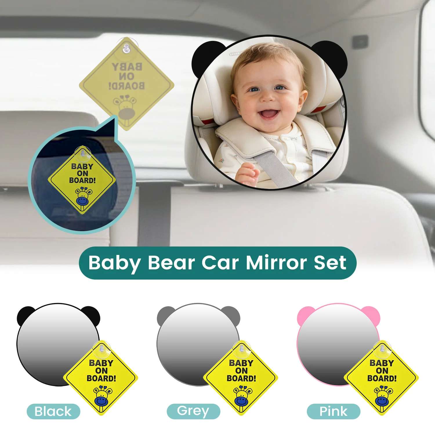 Baby Car Mirror for Rear Facing Infant with Wide Crystal Clear View, Shatterproof, Adjustable, Crash Tested Car Rearview Mirror