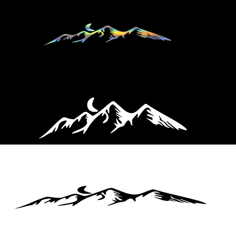 ديكورات جدارية إبداعية لشخصية القمر والطبيعة في الهواء الطلق لمرايا الرؤية الخلفية للسيارة والنوافذ والأبواب #6