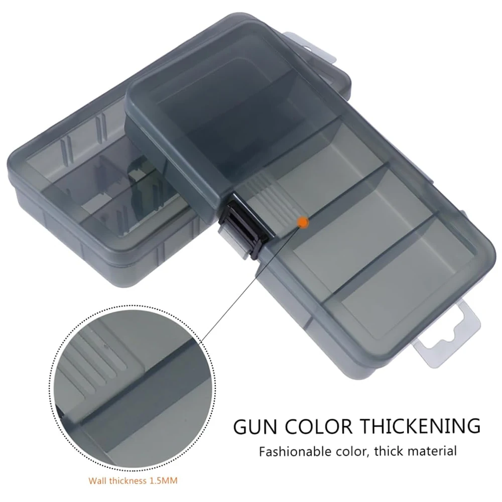 Fishing Gear Storage Box Plastic Gray Transparent 5 Grid 10 Grid Fishing Bait Partition Box Drop Resistant Fishing Accessory Box