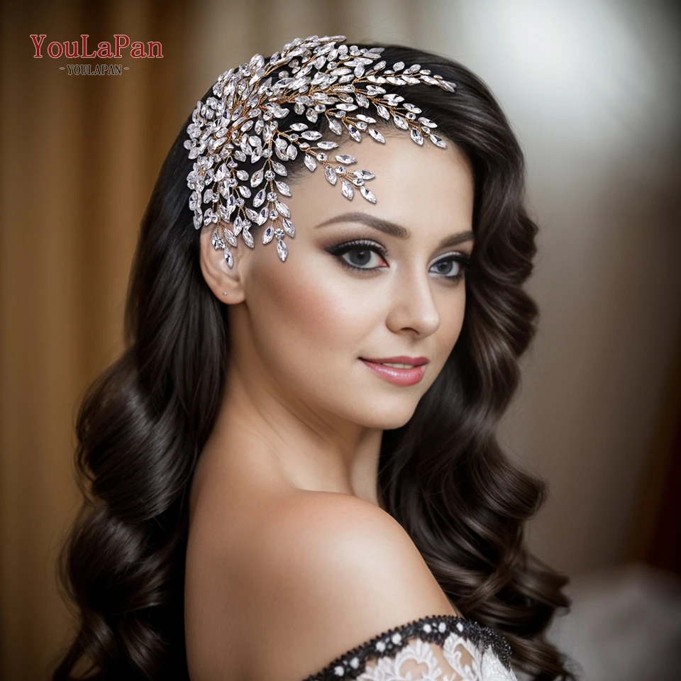 TOPQUEEN Fashion Wedding Headpiece Women Tiara Bridal Headwear