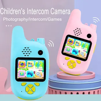 Children&#x27;s intercom camera toys, dual lens camera video camera toys, usb rechargeable music game camera birthday gifts children&#x27;s toys