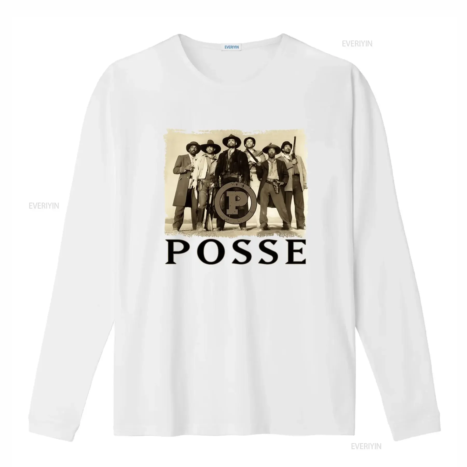 Vintage Retro Western Posse Cowboy Print Casual T Shirt vintage Washed streetwear Top For Everyday Wear Comfortable fashion