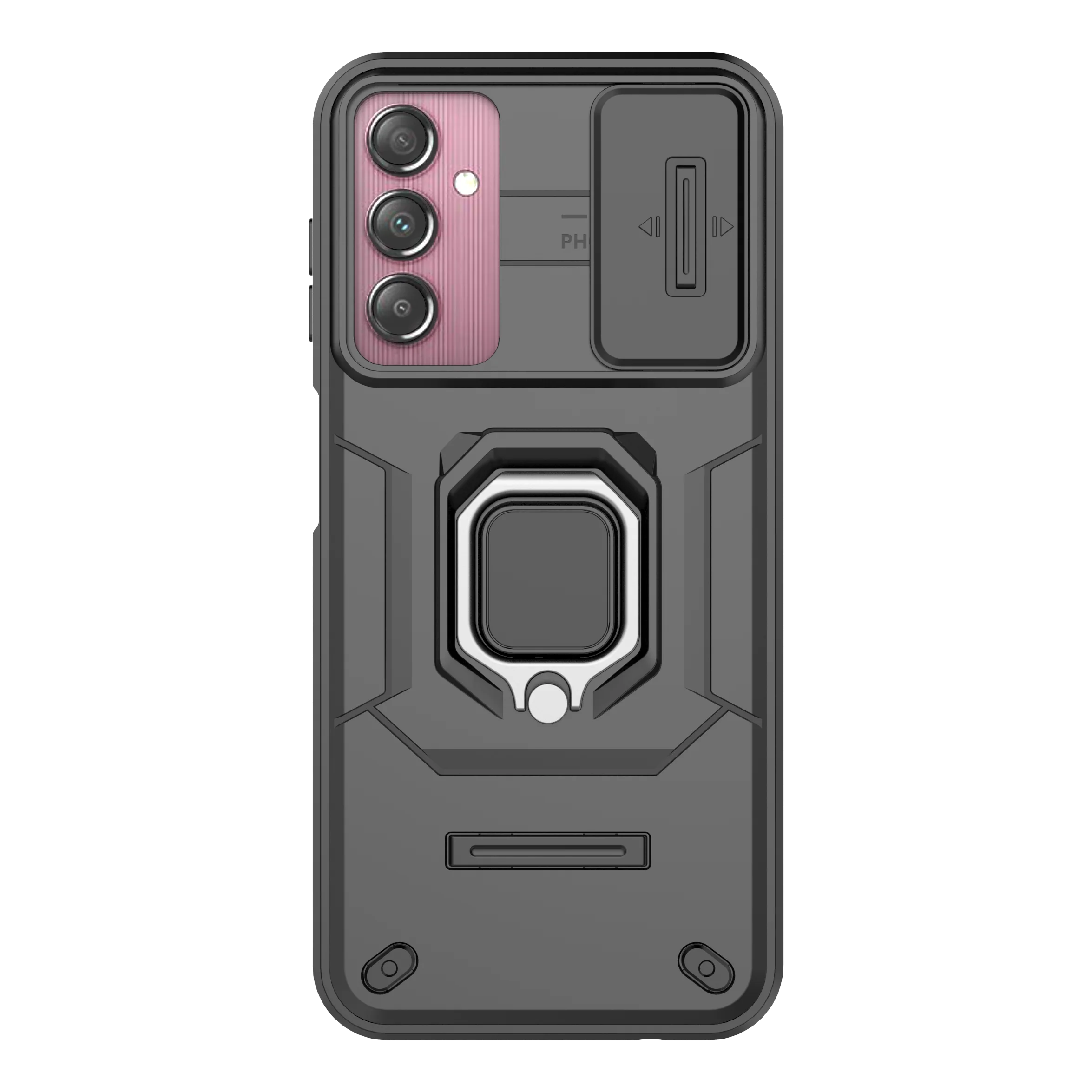 For Samsung Galaxy A15 A25 A35 Anti-Fall Phone Case Ring Holder Push Window Multifunctional Simple Funda Covers