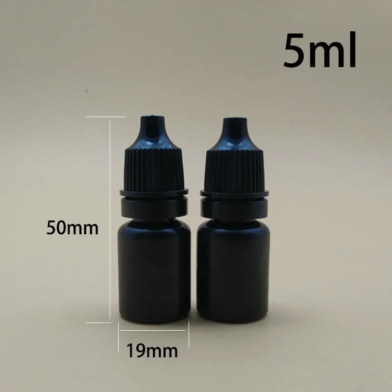 Black 5ml 10ml Cosmetic Liquid Plastic Drop Bottle Empty Pharmaceutical Essential Oil Dropper Bottles Light Avoid