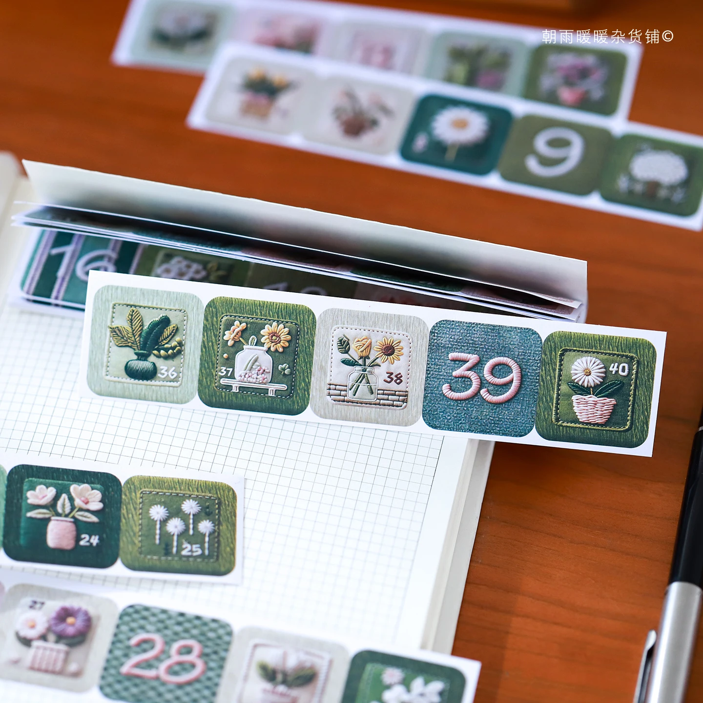 

Chaoyu 50-Day Check-In Sticker Book, Instagram-Style, High Aesthetic Value, Imitation Embroidery, Mini Cute Decorative Small Pattern Stickers