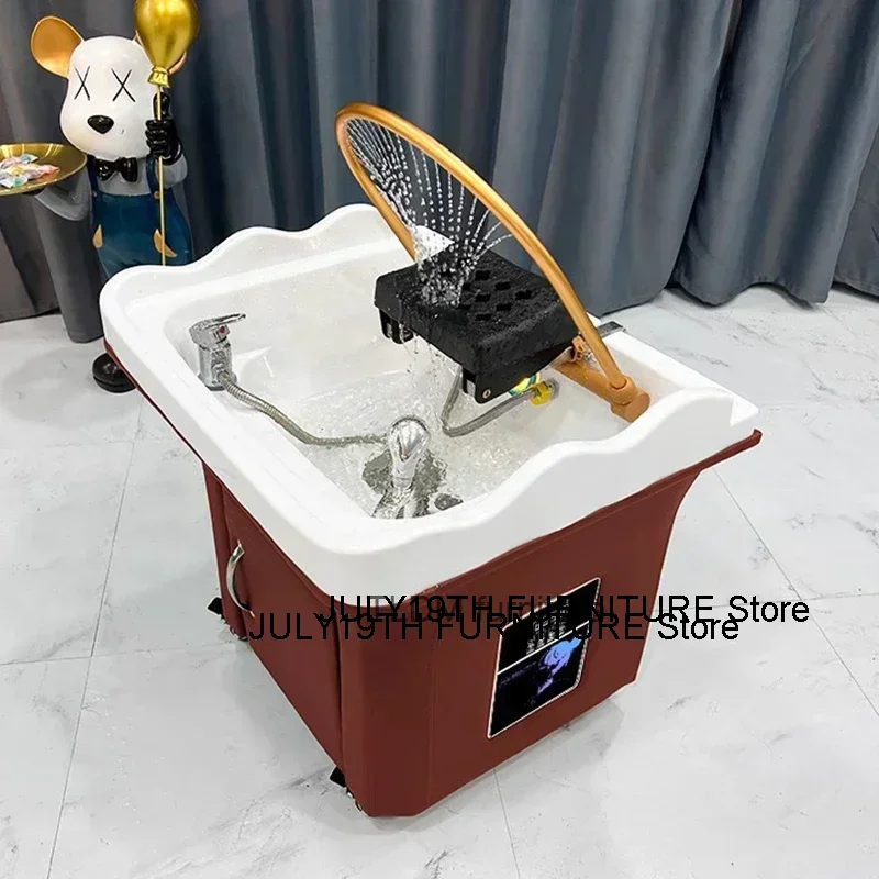 

Comfort Lounge Shampo Chair Small Water Circulation Comfort Head Spa Hair Wash Bed Adult Shampouineuse Salon Furniture MQ50XF