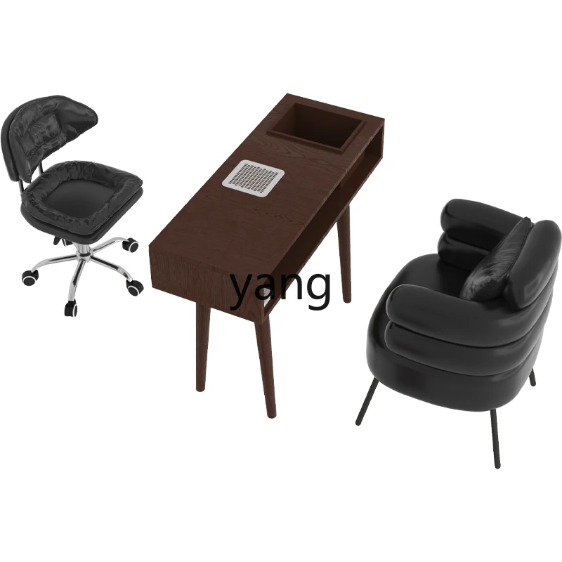 CX ，solid wood manicure table and chair set antique style with vacuum cleaner socket manicure table sofa