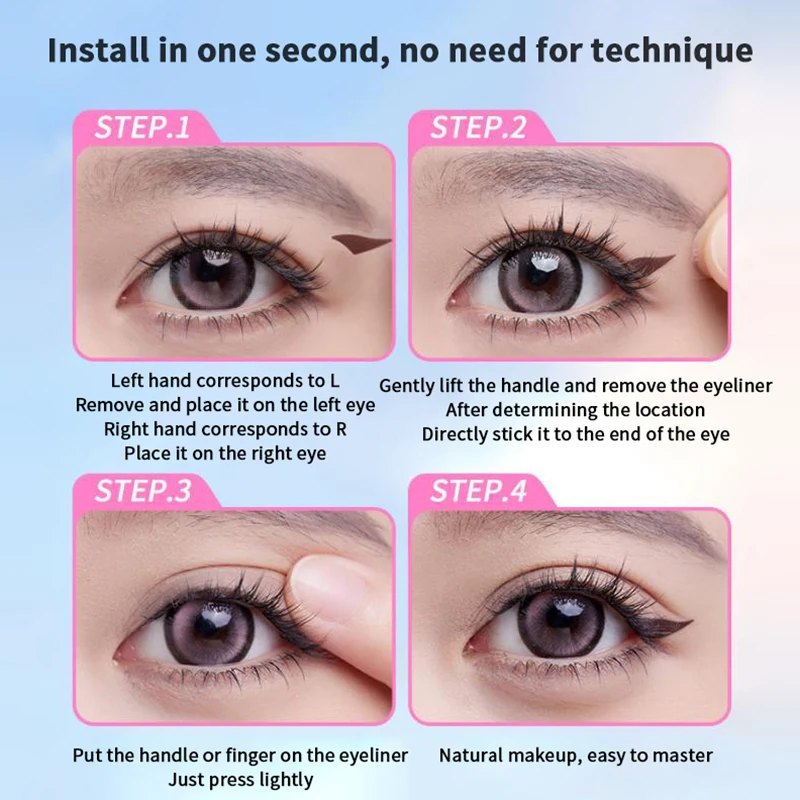 Makeup Stencils Eyeliner Stamp Sticker Water Resistant Sweat Resistant Fitting Eye Beauty Stickers Adjusting Eye Eyeliner Patch