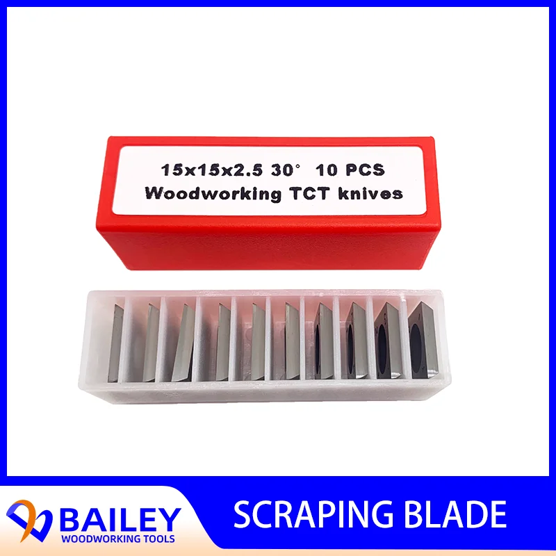 

BAILEY 10PCS Square Carbide Scraping Blade Woodworking Tools Knives Scraper For KDT NANXING Edge Banding Machine