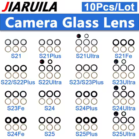 10pcs Rear Back Camera Glass Lens For Samsung S25 S24 S23 S22 S21 Plus + S25 Ultra Replace Phone Lens Camera Glass With Adhesive