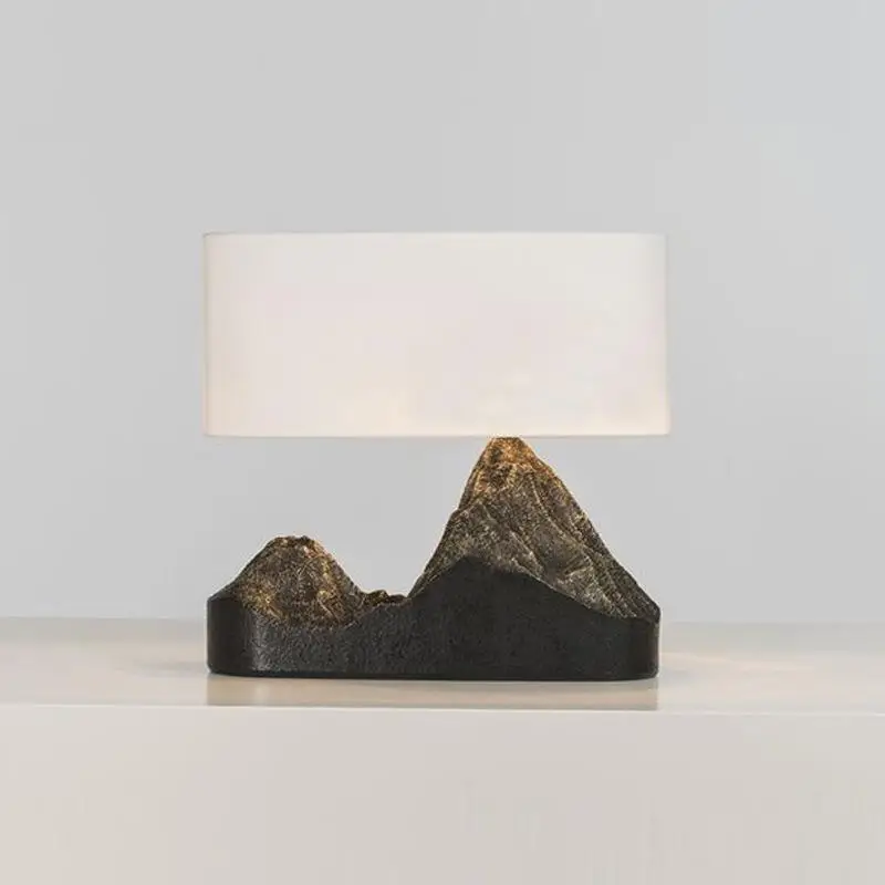 

Chinese desk lamp creative Zen mountain shaped decorative art bedside lamp bedroom resin warm post-modern study desk lamp