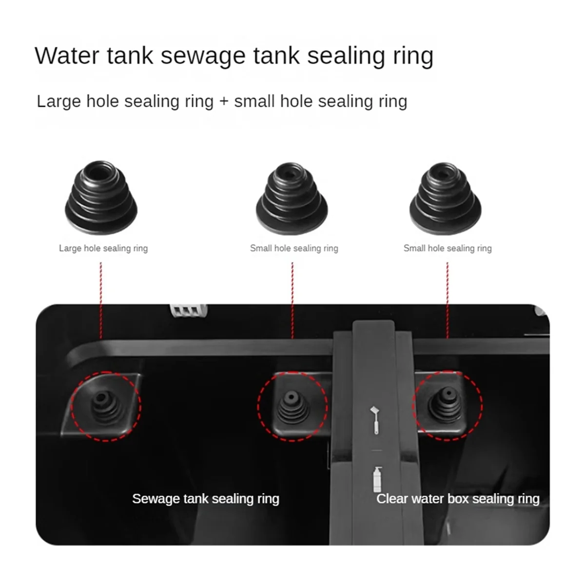 For Ecovacs DEEBOT X1 T10 T20 N9+Series Robot Vacuums Base Station Clean & Sewage Water Tank Rubber Plug Sealing Ring image 4
