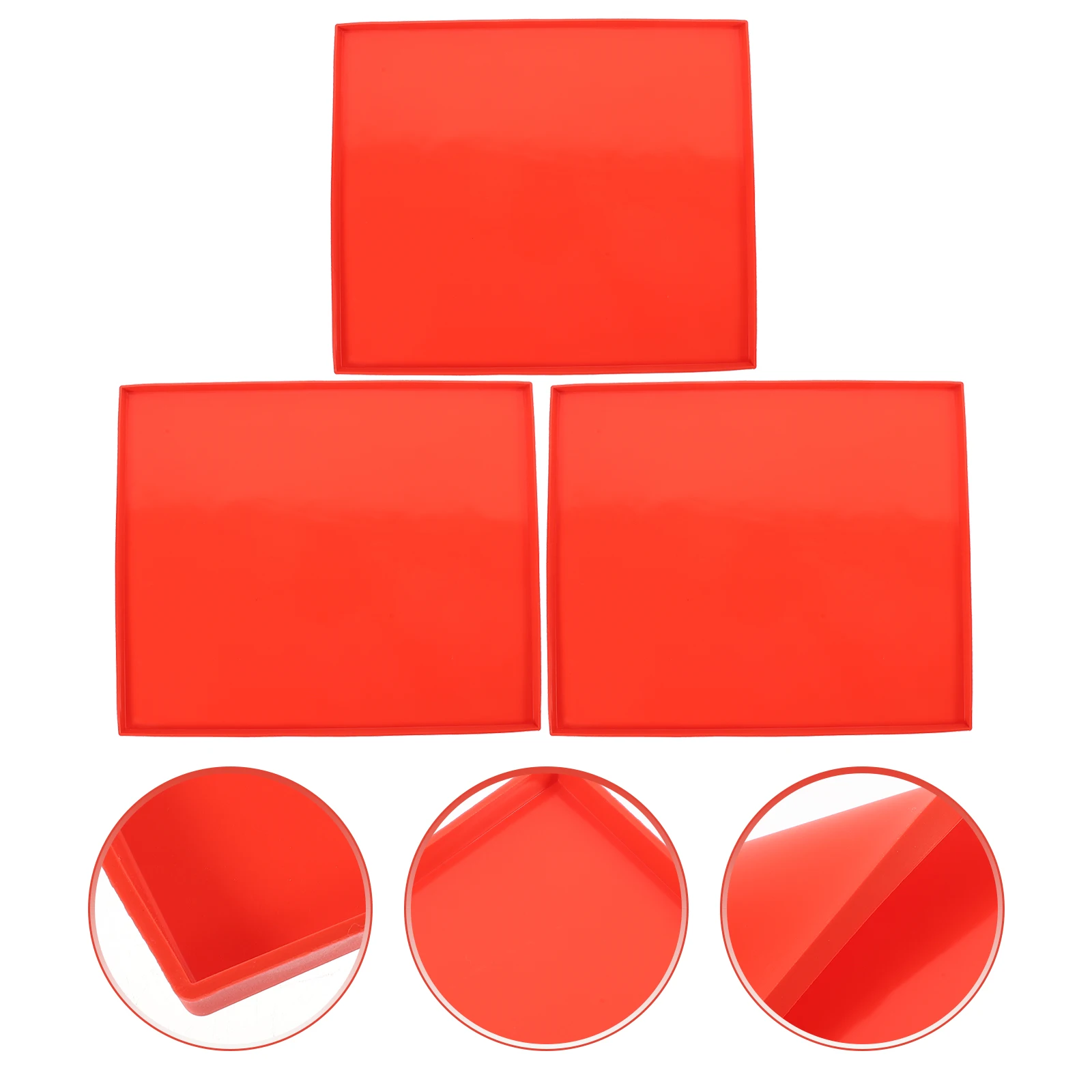 

3 Pcs Silicone Pad Dehydrator Tray Liners Bakeware Mats with Edge Silica Gel Baking