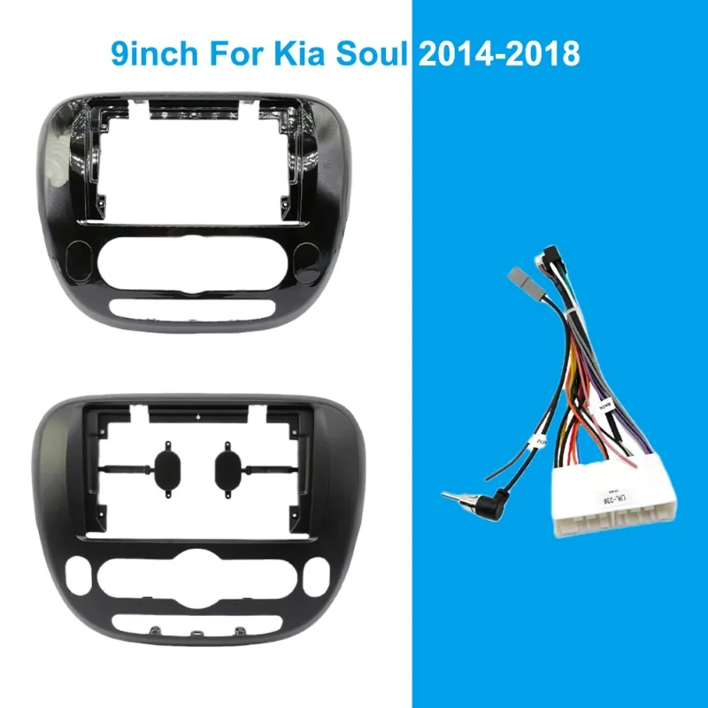 9 Inch Radio Fascia Fit For Kia Soul 2014 2015 2016 2017 Low High-end Stereo DVD Player Install Panel Audio Frame Cover