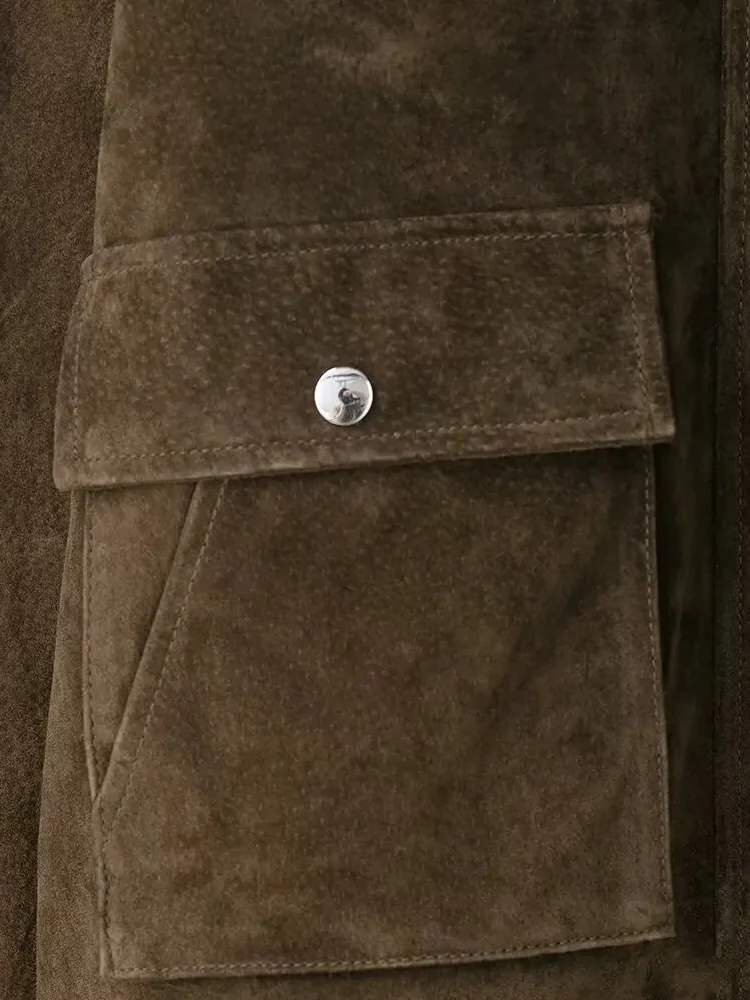 HH 2025 معاطف الموضة النسائية كم طويل بدوره إلى أسفل طوق جيوب أزرار سستة الإناث الخريف سترات أنيقة الصلبة غير رسمية