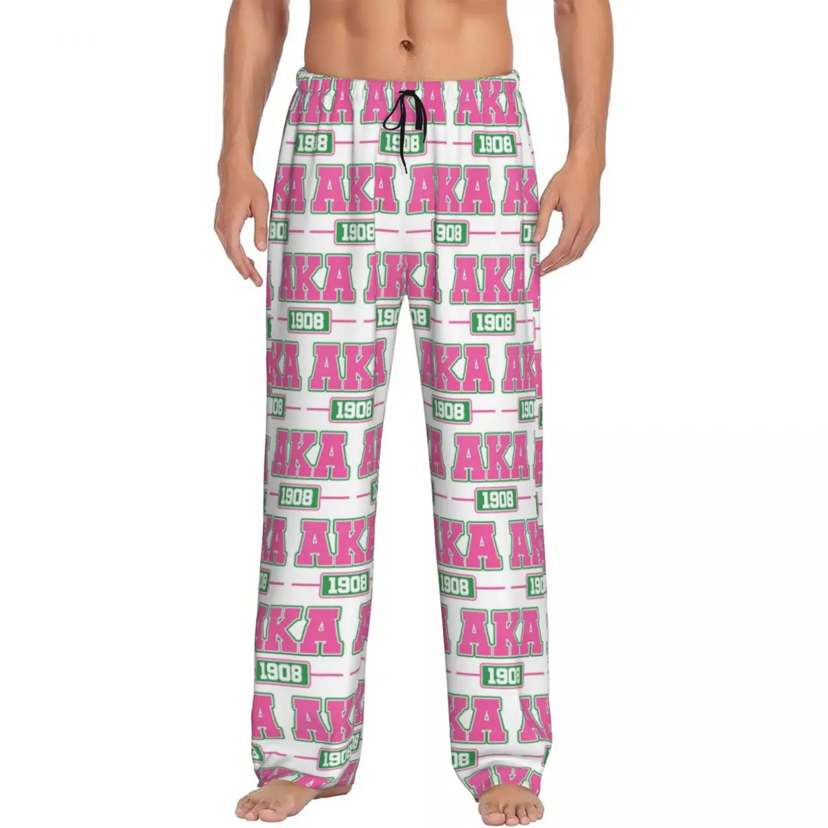

Custom AKA Sorority Pajama Pants Men Sleepwear Sleep Lounge Bottoms with Pockets