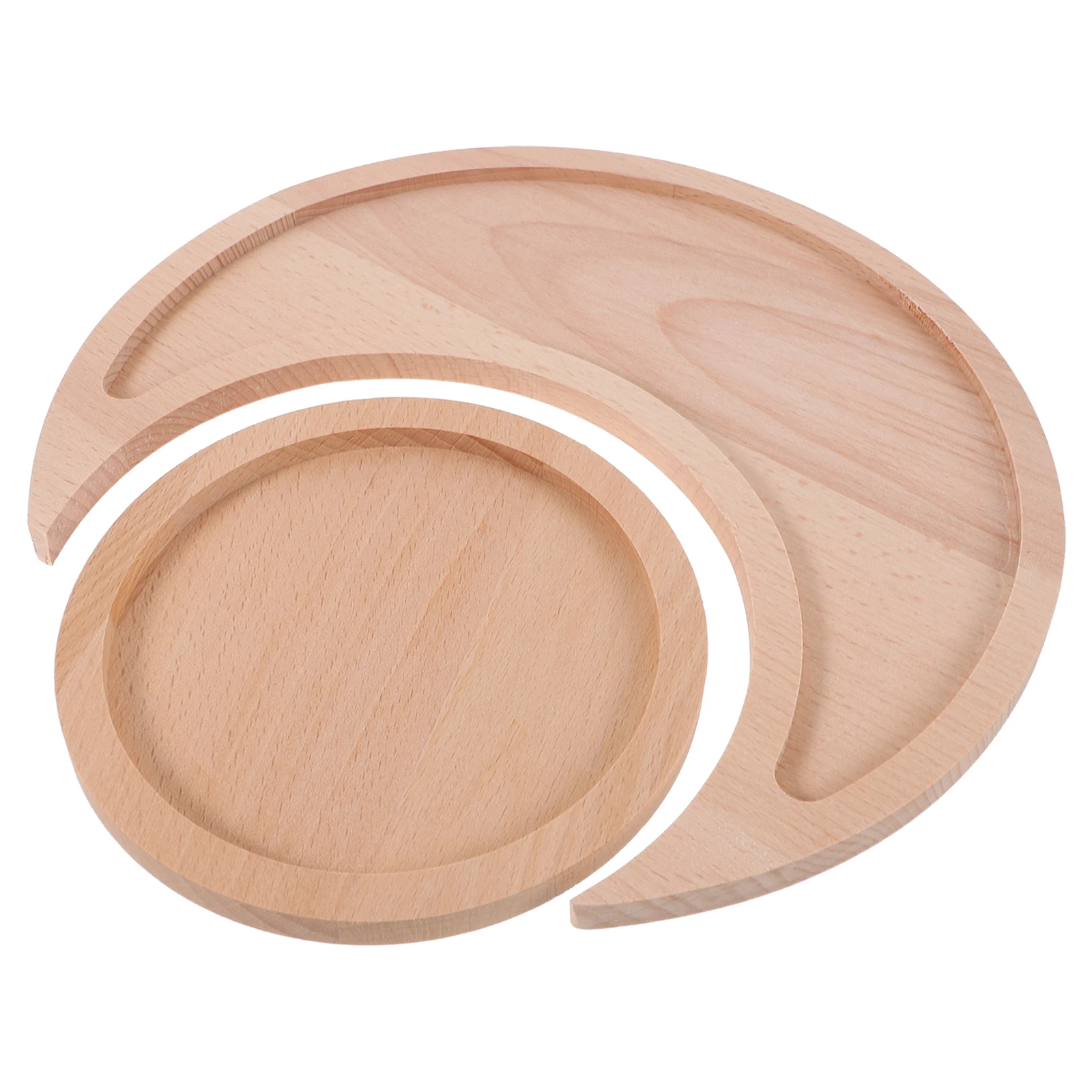

1 set Essential Oil Storage Tray 24x21x0 9cm Jewelry Plate Wooden Display Platter Round Moon Shape Home Decor Storage