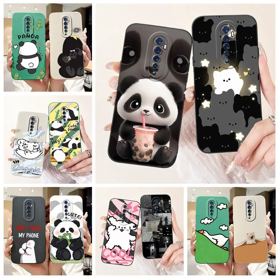 For Oppo Reno 2 Case Reno 2F 2Z Cute Panda Cartoon Cover Soft Silicone Phone Case For Oppo Reno2 F Z Reno2F Reno2Z Fundas Bumper