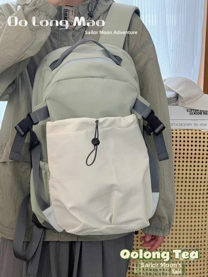 

Unisex Casual Travel Backpack Dual Shoulder Bag Sweet College Style Polyester Material Zipper Closure Large Size Lightweight ...