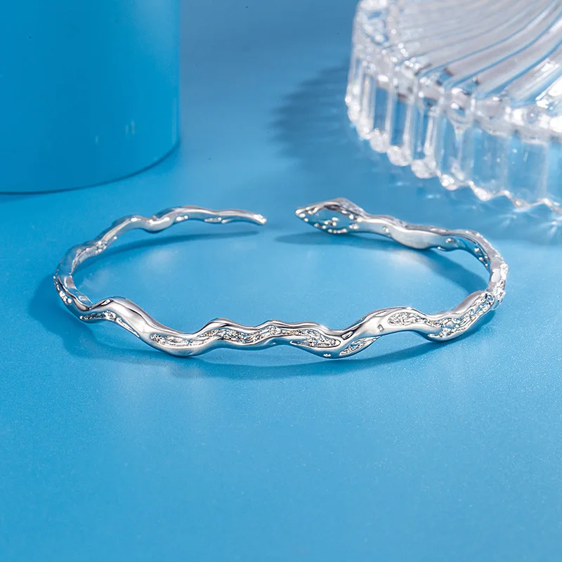 

New 925 Sterling Silver Snake Shape Bracelet Simple Charm Personality Bracelet Birthday Party Gift for Women Exquisite Jewelry