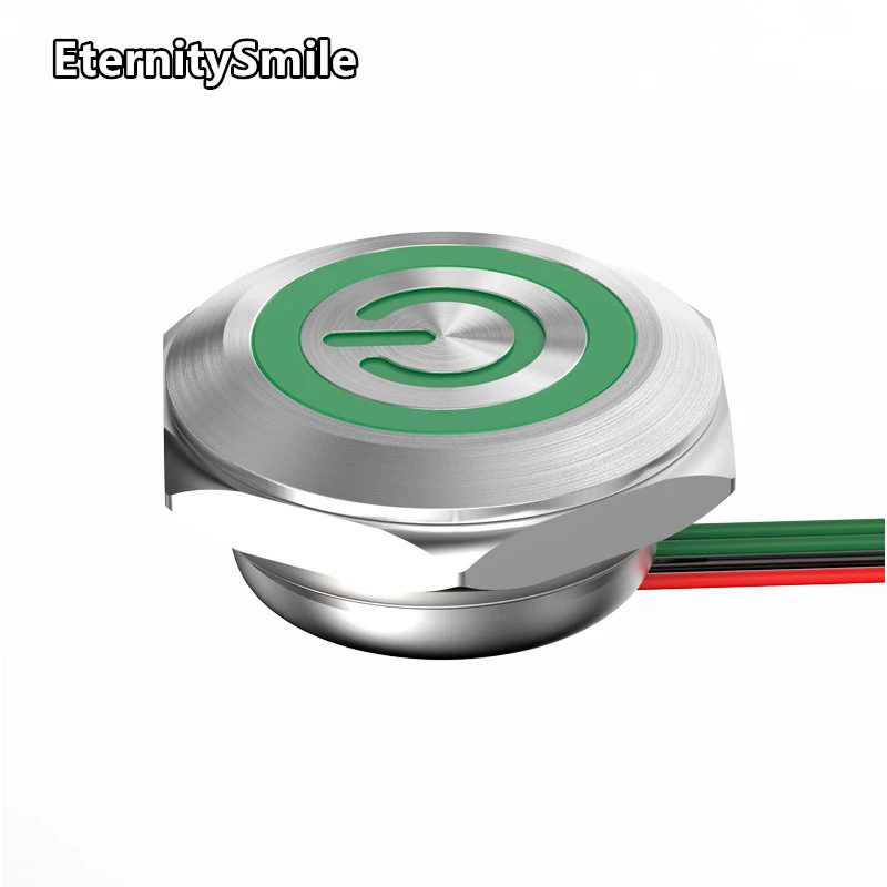 19/22/25/30mm 24V start button instant stainless steel metal button switch reset switch normally open