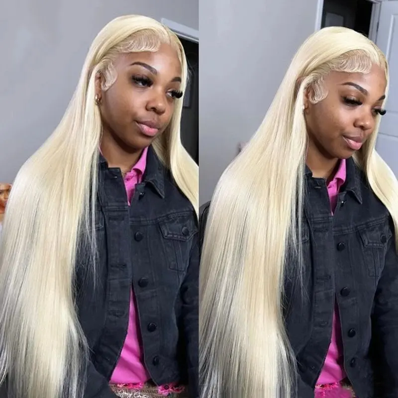 Rosabeauty 13x6 Blonde 613 HD Straight Lace Front Human Hair Wigs Glueless  38 40Inch 13X4 Frontal Wig Preplucked 250% For Women