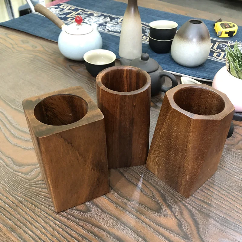 クリエイティブなクルミ材ペンホルダー多機能オフィス学生デスクオーガナイザー収納ボックス文房具ギフト