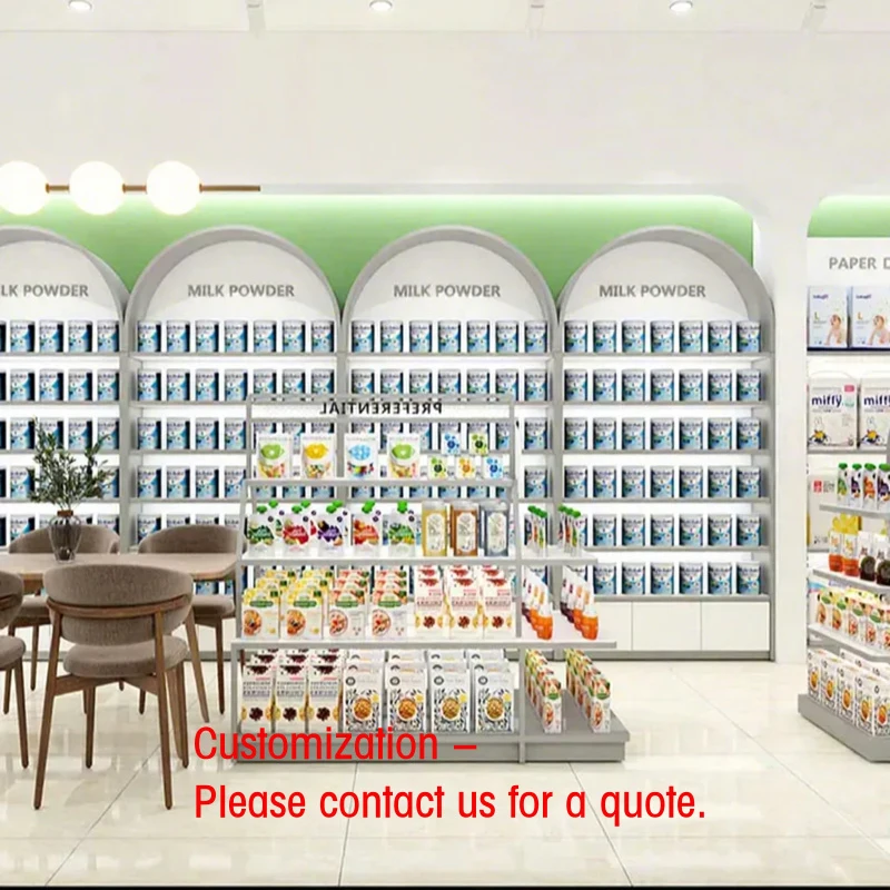 custom.05-YMJYS001-B Modern Minimalist Style Durable Shop Shelves with LED Lit Storage Shop Interior